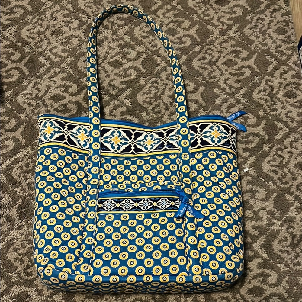 Vera Bradley Blue and Yellow Geometric Tote